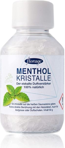 Mentholkristalle aus reinem Minzöl, Sauna Aufguss, 50g