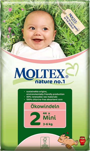 Ökowindel Moltex nature no.1, Mini 3-6 kg, 3 x 42 Stk.