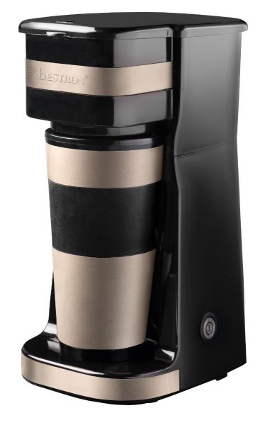 Bestron ACM112SAT Kaffeemaschine mit Thermobecher to go Satin