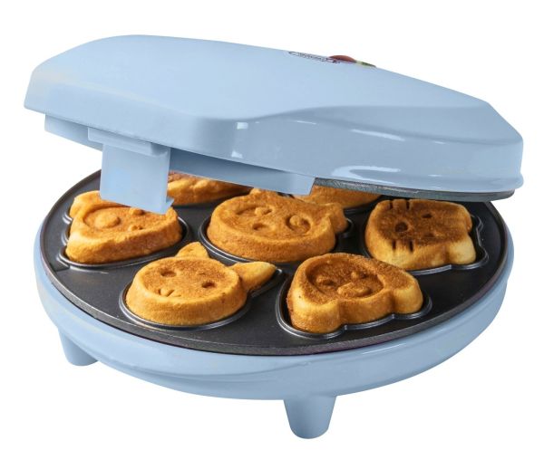 Bestron AAW700B Mini-Cookie-Maker in lustigen Tiermotiven blau