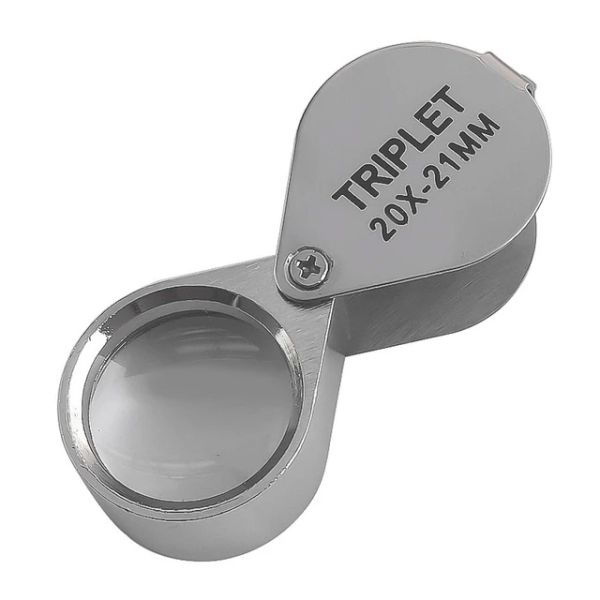 Triplet Einschlaglupe 20fach, Lupe 20x 21mm