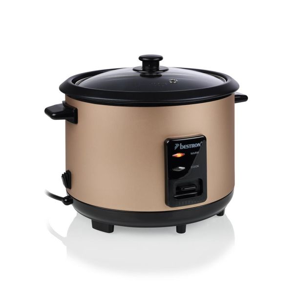 Bestron ARC018 Edelstahl Reiskocher mit Dämpfeinsatz, 1.8 Liter