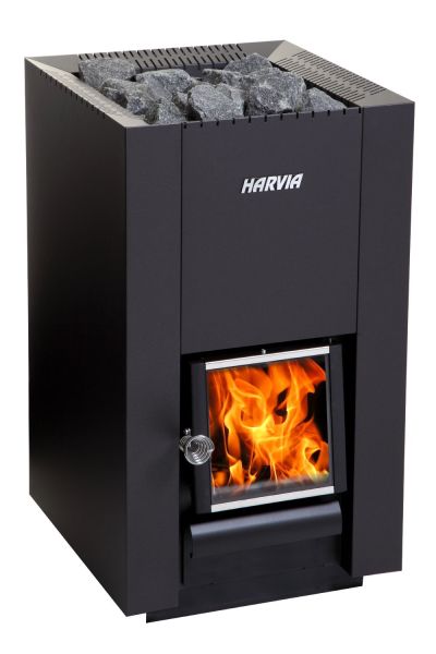 Holz-Saunaofen Linear 16, 17.9 kW, holzbefeuert, schwarz