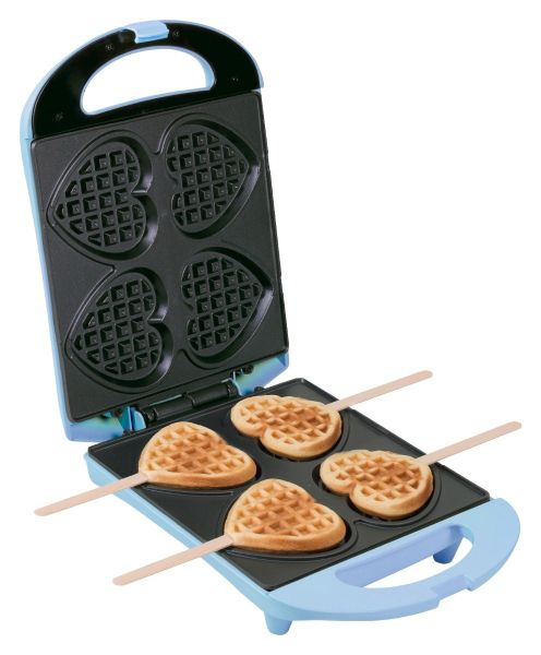 Bestron DSW271B Herzwaffelautomat am Stiel,blau