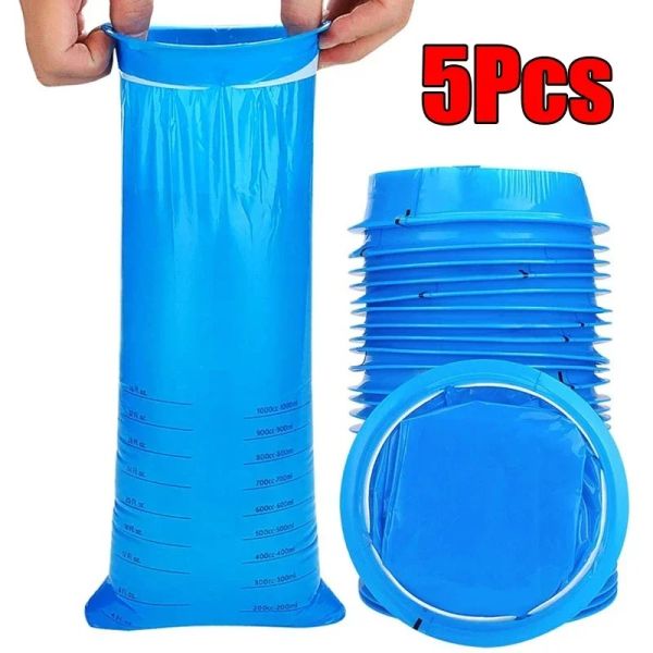 5x Spuckbeutel mit Ring, Einweg Brechbeutel, Kotztüte 1000 ml-Copy